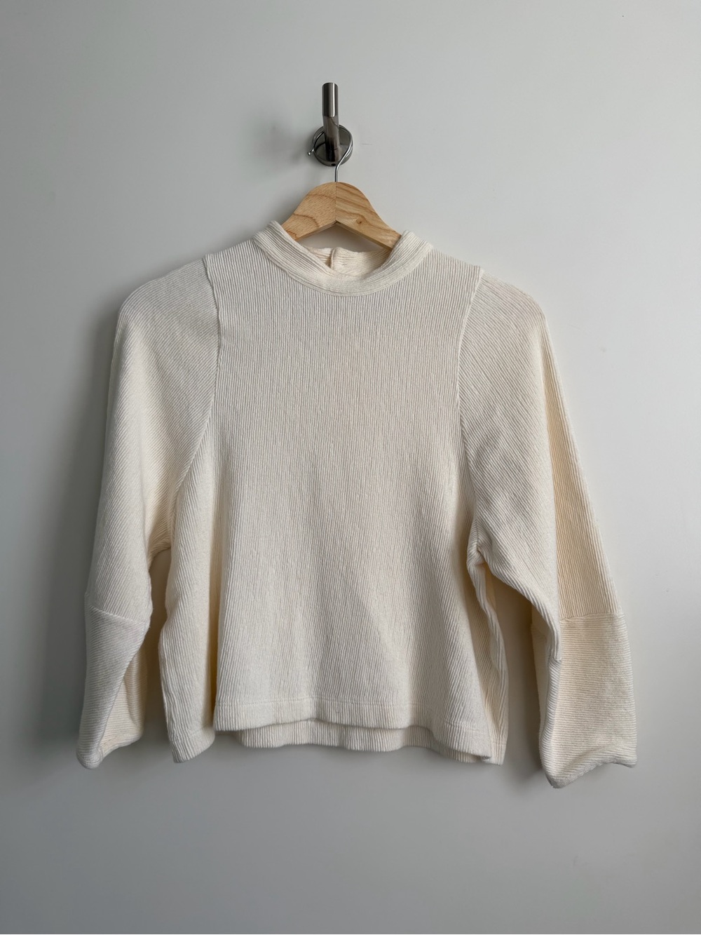 Madewell Cream Ribbed Mock Neck Sweater